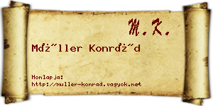 Müller Konrád névjegykártya