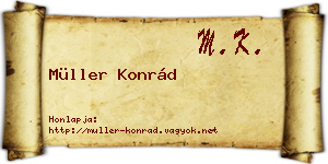 Müller Konrád névjegykártya